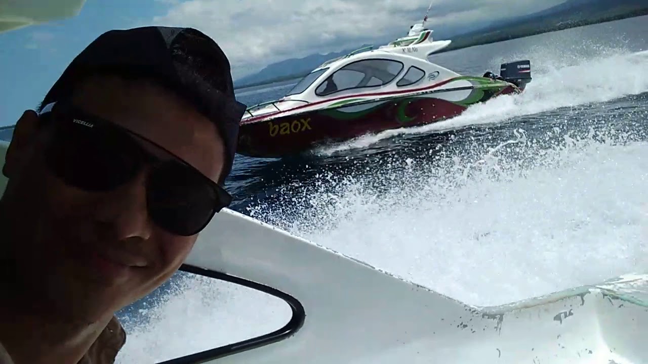 Balapan speed boat. Ke gili tarawangan