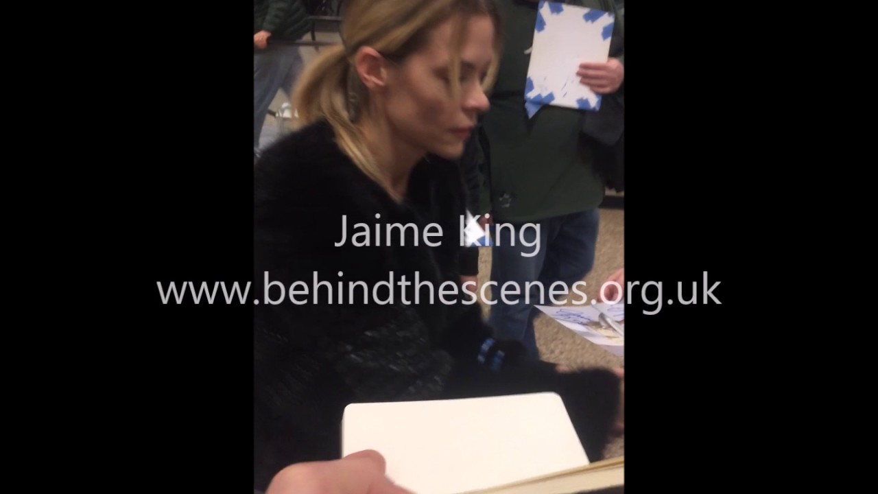 Jaime King signing autographs for us at the Sundance Film Festival in January 2017.