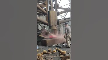 High temperature forging of a rectangular iron block!