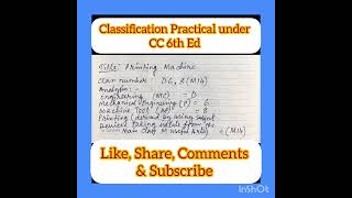 Classification Practical under CC 6th Ed #blis #students #practical #education