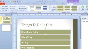 Creating a SmartArt Graphics in PowerPoint 2010