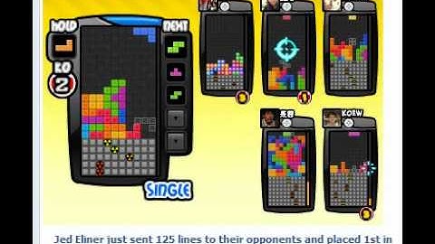 Tetris Battle 4 wide combo 125 line sent by.Jed Eliner