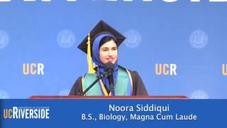 UCR Commencement Speech | Noora Siddiqui