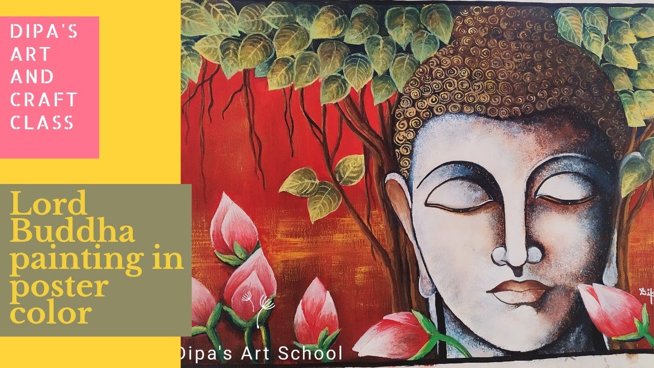 Timelapse Budhha painting in poster color/ Lord Buddha painting in poster color