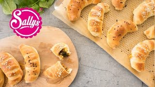 Schnelle Hörnchen mit Hack-Spinat-Füllung / Fingerfood / Sallys Welt