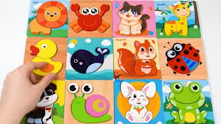 Belajar bentuk hewan dan nama-namanya dengan puzzle seru 🧩🐘 video edukasi anak prasekolah