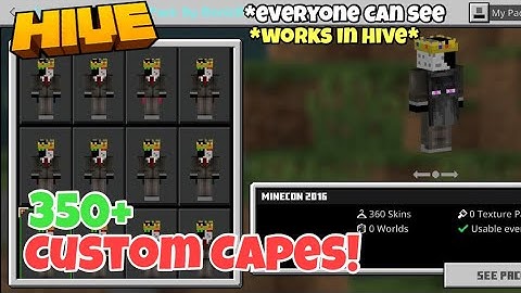 350+ Custom Capes For Minecraft Android Tutorial | Works In Hive!