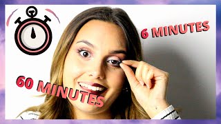 60 MINUTE VS. 6 MINUTE Makeup Challenge! | MARIA