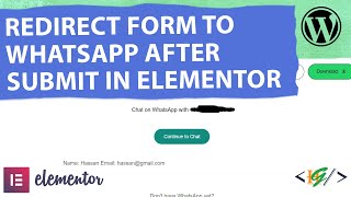 How to Redirect Elementor Contact Form Field Information to WhatsApp After Submission in WordPress