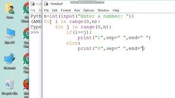 how to print identity matrix in python(in-Hindi)