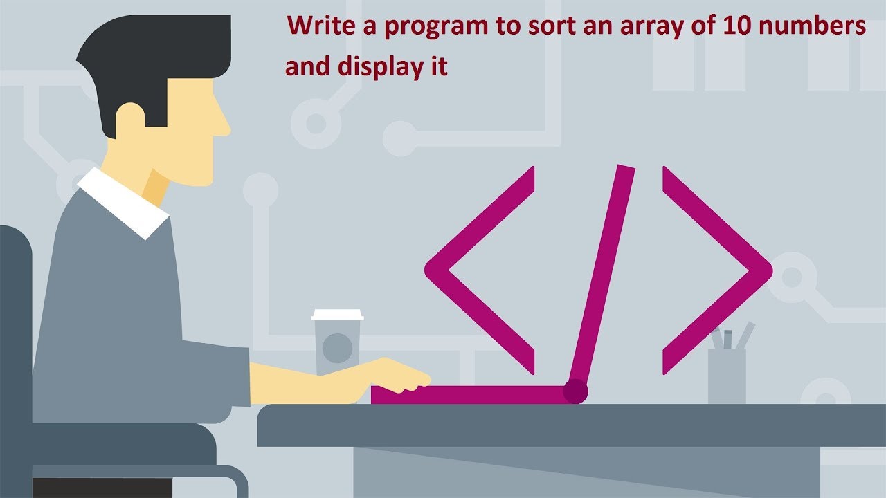 C Program to sort an array of n elements - YouTube