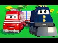 Carl el Camión Transformador y el Tren en Auto City | Dibujos animados para niños
