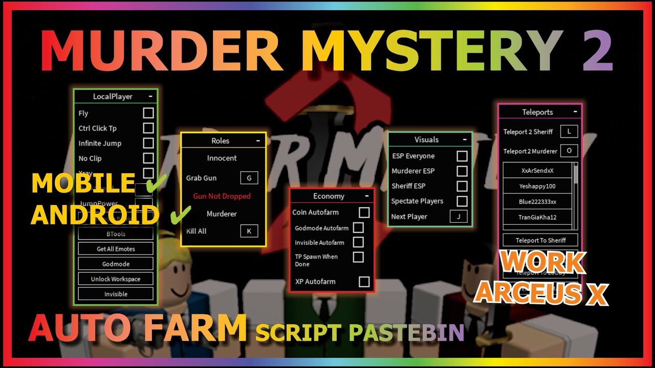 Murder Mystery 2: Kill All, Teleports Mobile Script
