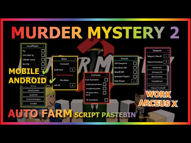 NEW ] MURDER MYSTERY 2 SCRIPT -, MOBILE AUTO COIN, AUTO FIND GUN
