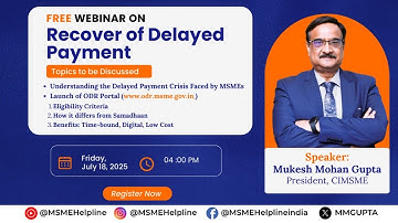 FREE Webinar on ODR for Solution of Delayed Payment :: Register Now for Webinar on July 18, 2025.