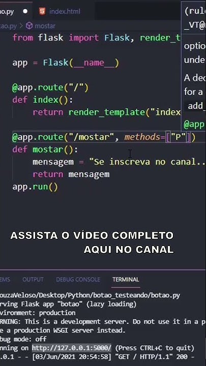 python + Flask+ HTML simples assim #shorts - YouTube