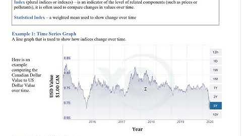 4.2 Statistical Indices Key Ideas and Examples