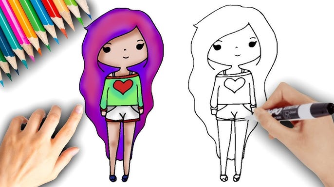✨How to Draw a TUMBLR DOLL KAWAII✨ Cute Drawing 💓 For Girls