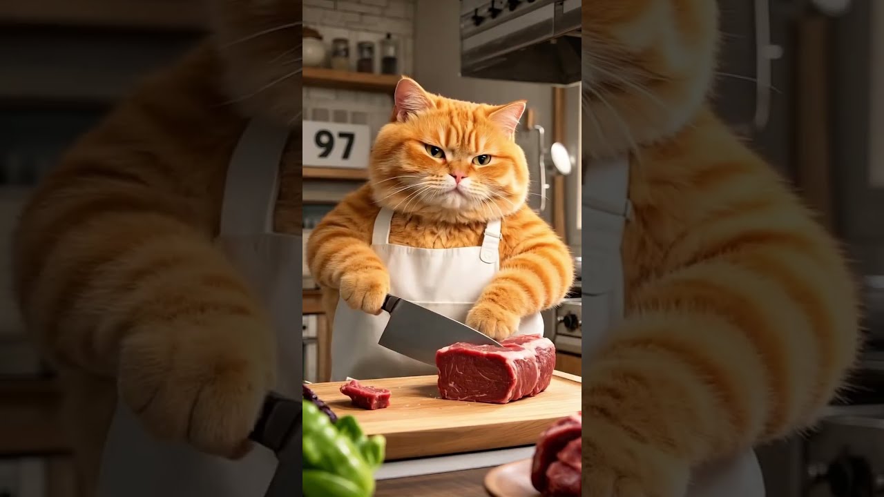 Orange Cat Becomes A Master Chef Funny Cooking Show Meowtropolis Catcooking Funnycatvideos