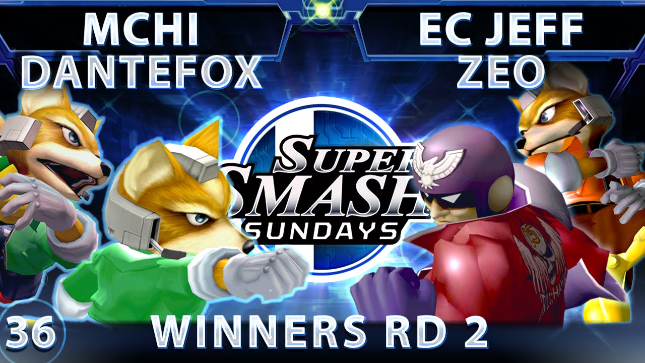 SSS 36 - Mchi & DanteFox (Green) Vs. EC Jeff & Zeo (Red) SSBM Winners Round 2 - Smash Melee