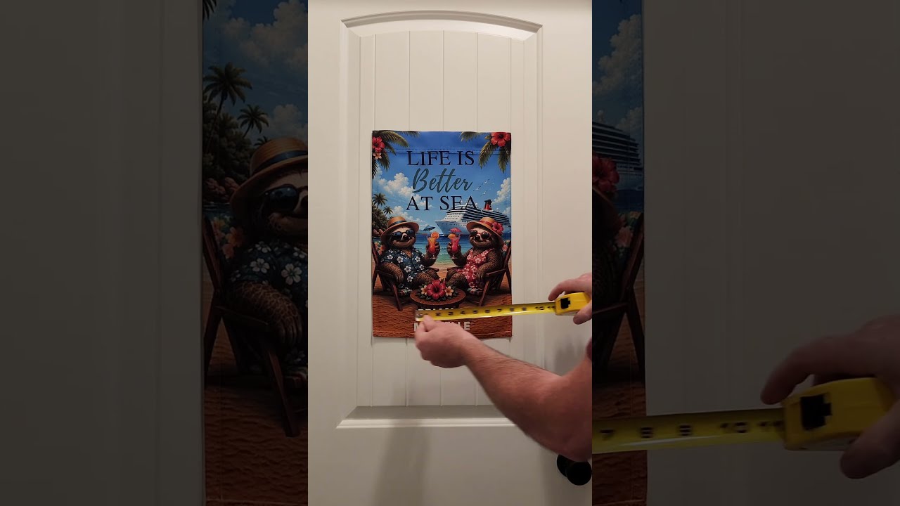How Big Is a Cruise Door Flag? | 12x18 Sloth Flag