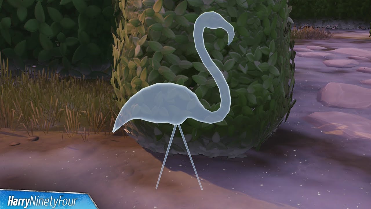 Decorate Shell or High Water and Happy Campers with Flamingo Lawn Ornaments All Locations - Fortnite