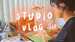 ☆ studio vlog ep. 10: pack orders with me + draw with me on procreate using iPad (6th gen)