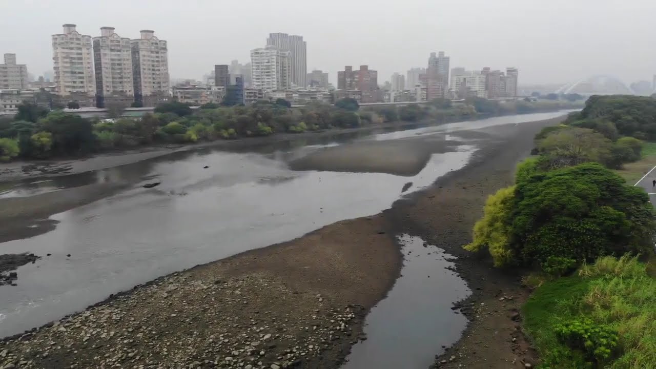 無人機空拍整修中的古亭河濱公園