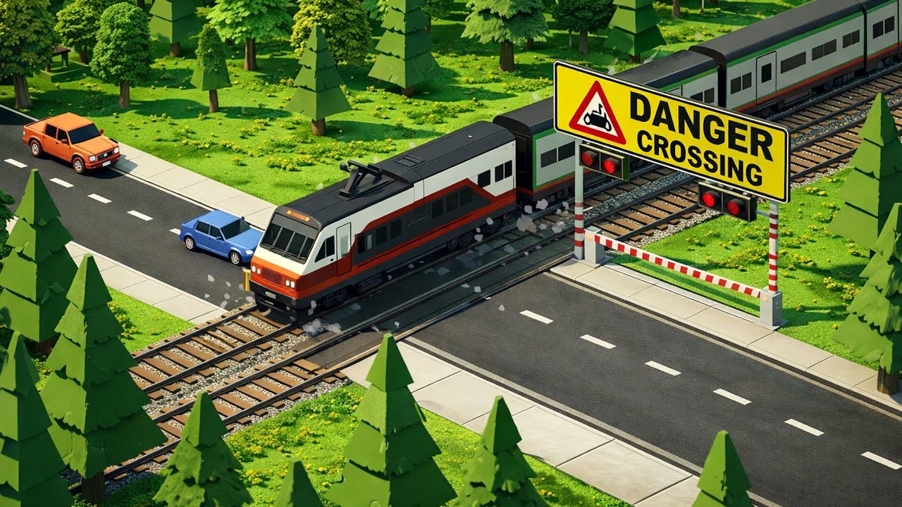 Railroad Crossing 🚧 Viral Train Crossing Challenge | Gameplay #156