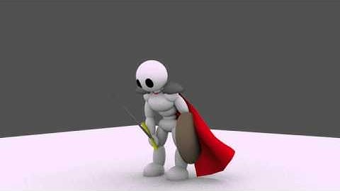 Blender 3D- Biped knight animation.