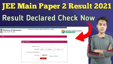 jee main paper 2 result 2021 | how to check jee main paper 2 result 2021