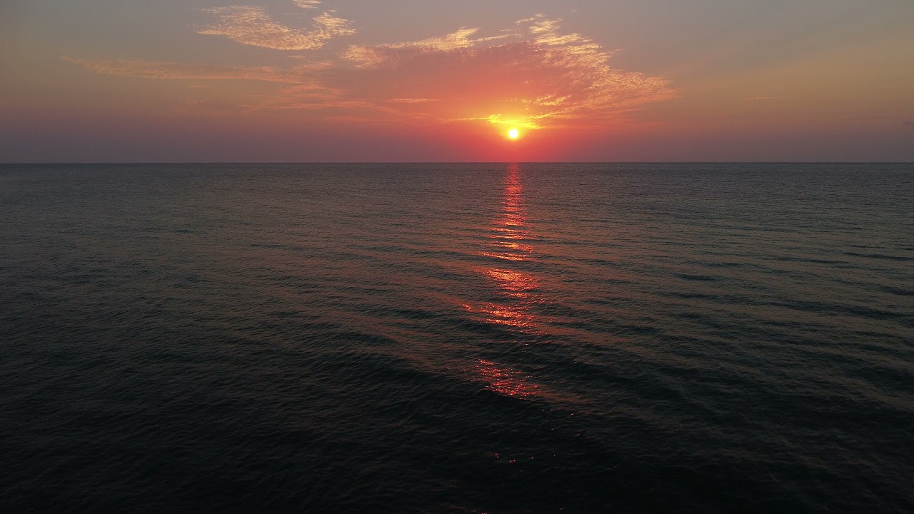 4K Drone Video Sunrise Over South Florida - Aerial View South Florida Beach