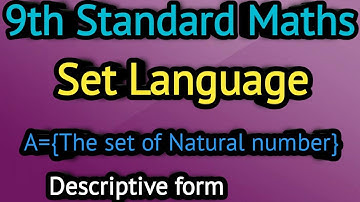 9th Std maths | Set language | Descriptive form