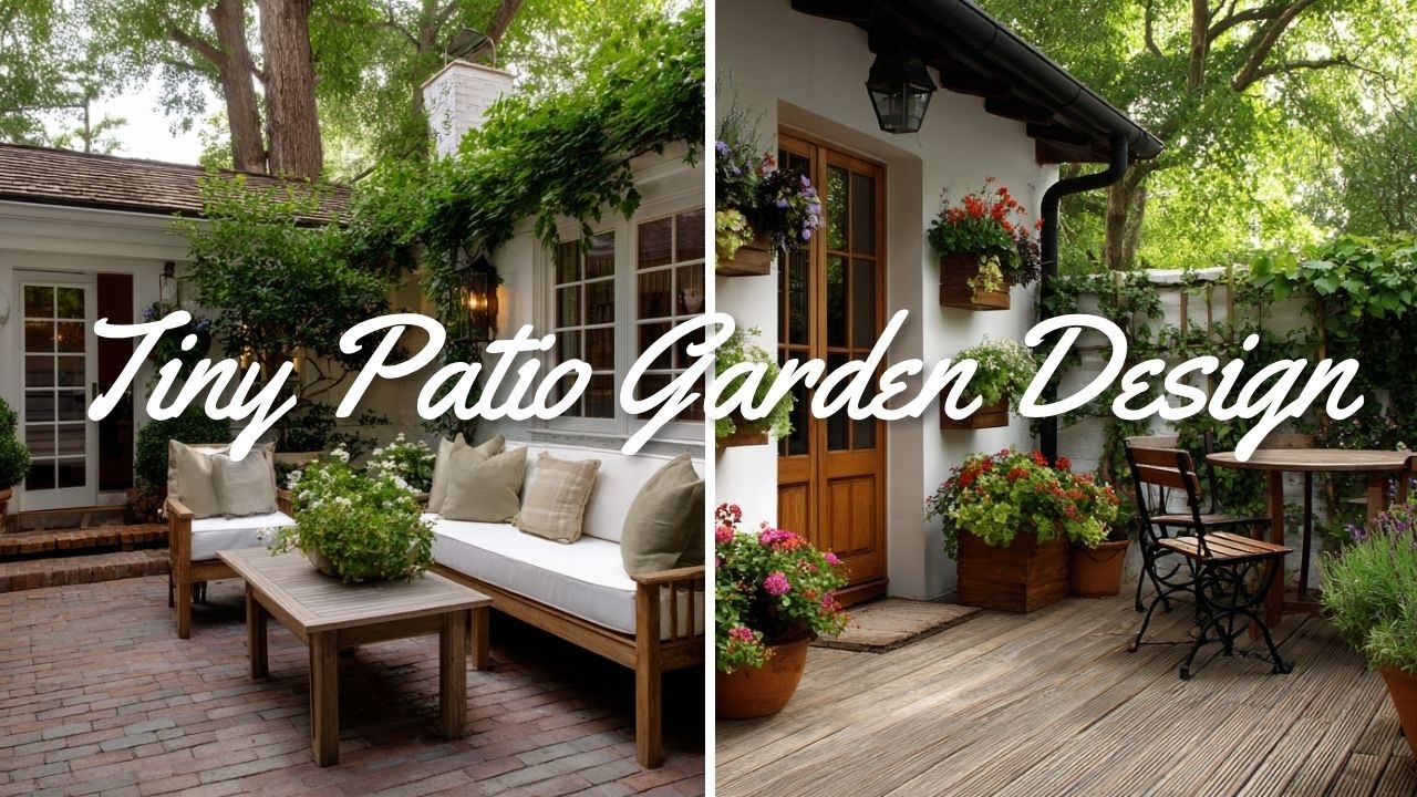 Дизайн крошечного патио | Классический фермерский стиль для компактного отдыха на свежем воздухе