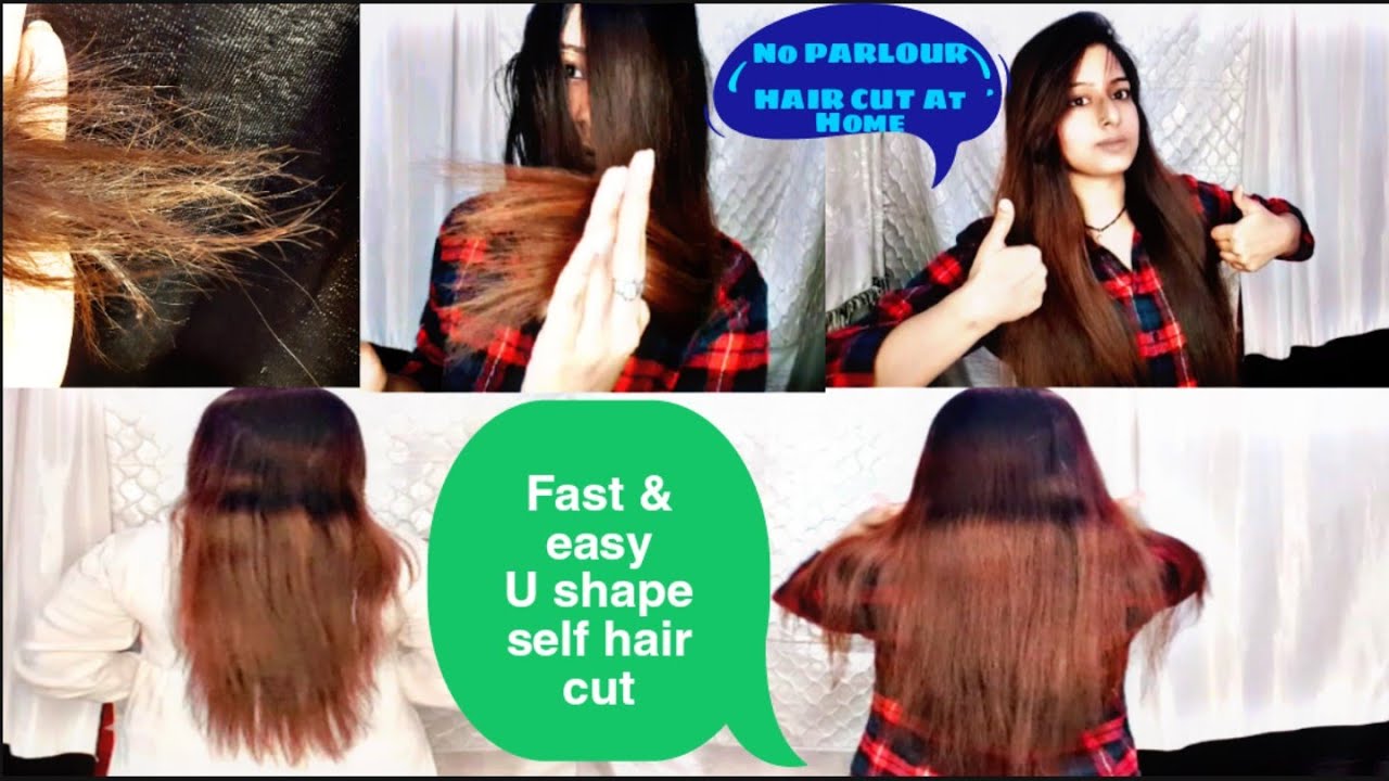 U Shape Hair cutting ✂️video Self 'U' shape Hair cut at home #ushapehaircut  - YouTube