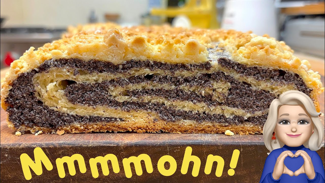 Mohnstriezel schlesisch Mohnkuchen backen Omas Rezept schlesisches Mohnstriezel mit Streuseln