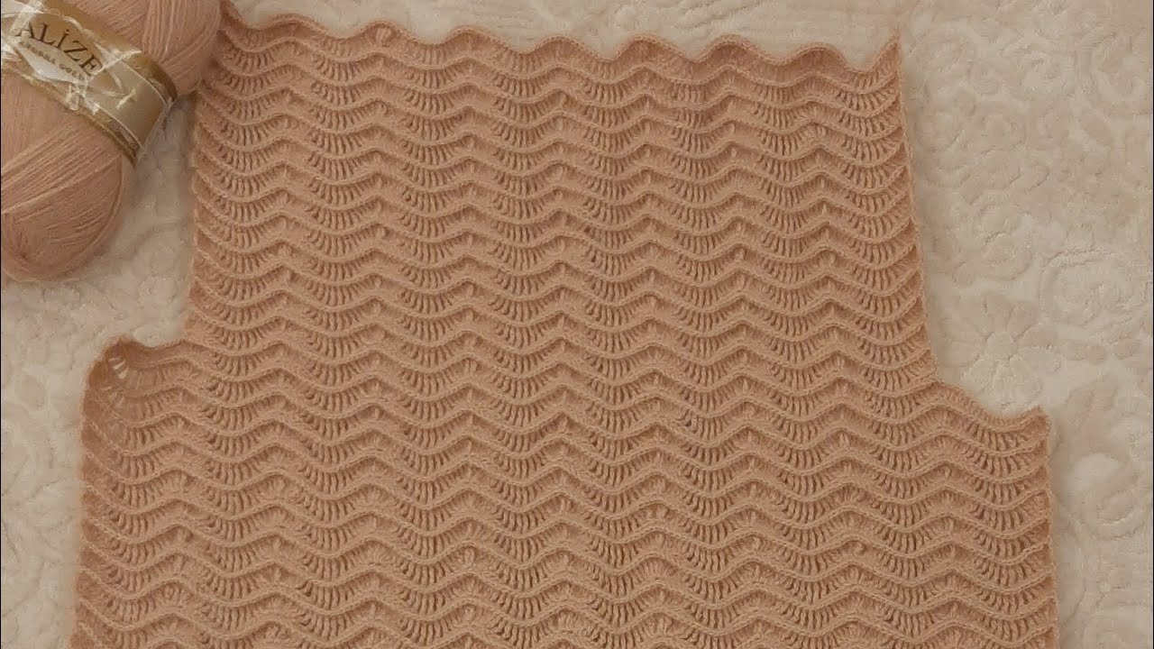 PART4 Tığ İşi Su Dalgası (Su Yolu) Çeyizlik Yelek Arka Yapılışı Ayrıntılı Video