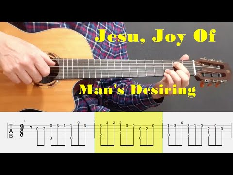 Jesu, Joy Of Man's Desiring - J. S. Bach - Fingerstyle Guitar Tutorial Tab