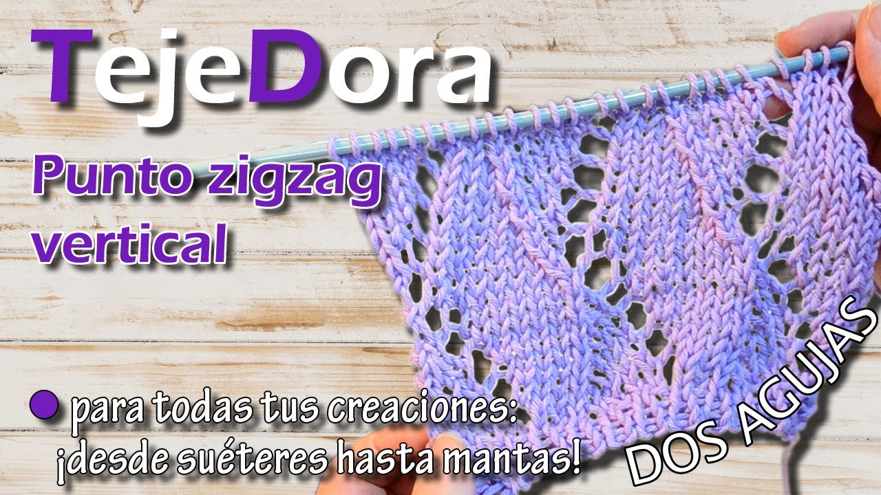 Punto zigzag vertical (chevron pattern) // Tejido a DOS AGUJAS - TRICOT