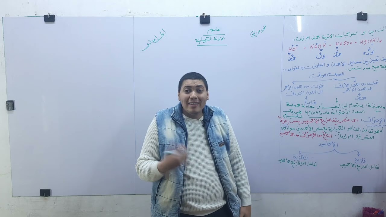 الأدلة الكيميائية كيفية التمييز بين الحمض والقاعدة اكاسيد الفلزات واللافلزات