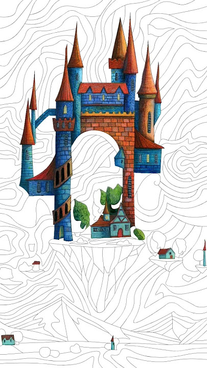 Negeri diatas awan #shorts #colouringchallenge #anak #paintbook #colors #mewarnai #painting