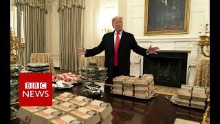 Trump serves fast food to White House guests - BBC News