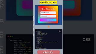 This Glow Ribbon Login Form Will Blow Your Mind! 🤯 #WebDesign #CSSMagic #ProUI
