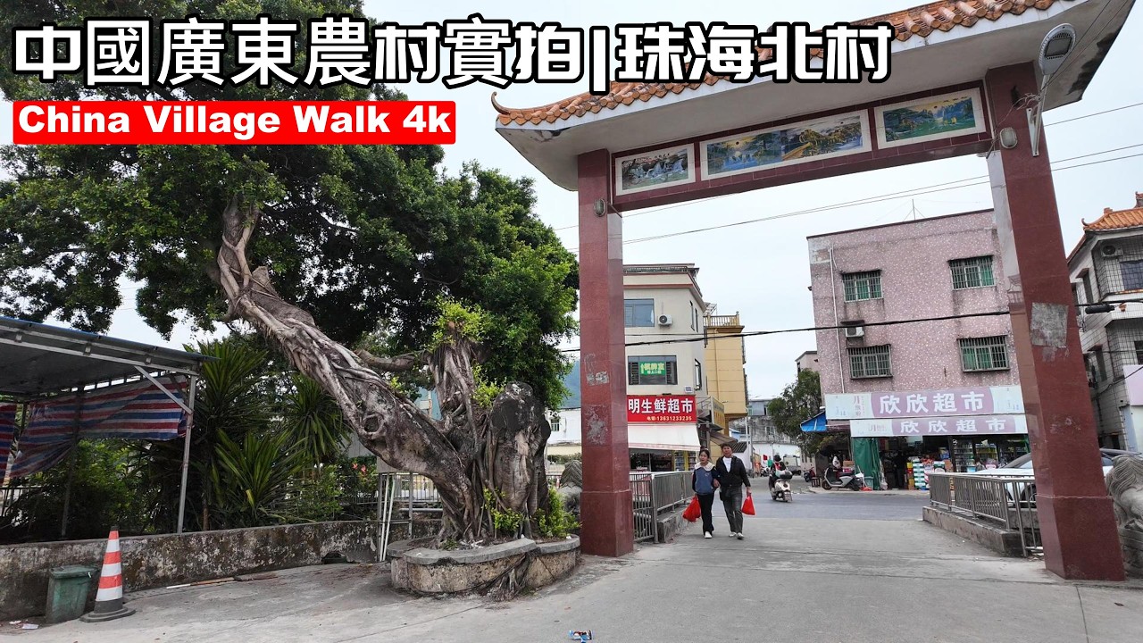 Chinese Guangdong Real footage of the village | Walking Tour of Beicun （北村）Village, Zhuhai|4k 60fps