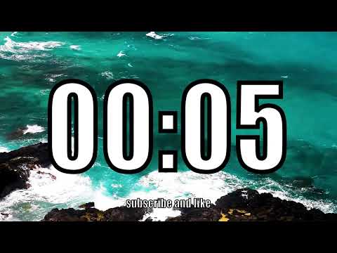 5 second timer with Calm and Soft Music and sea in the background
