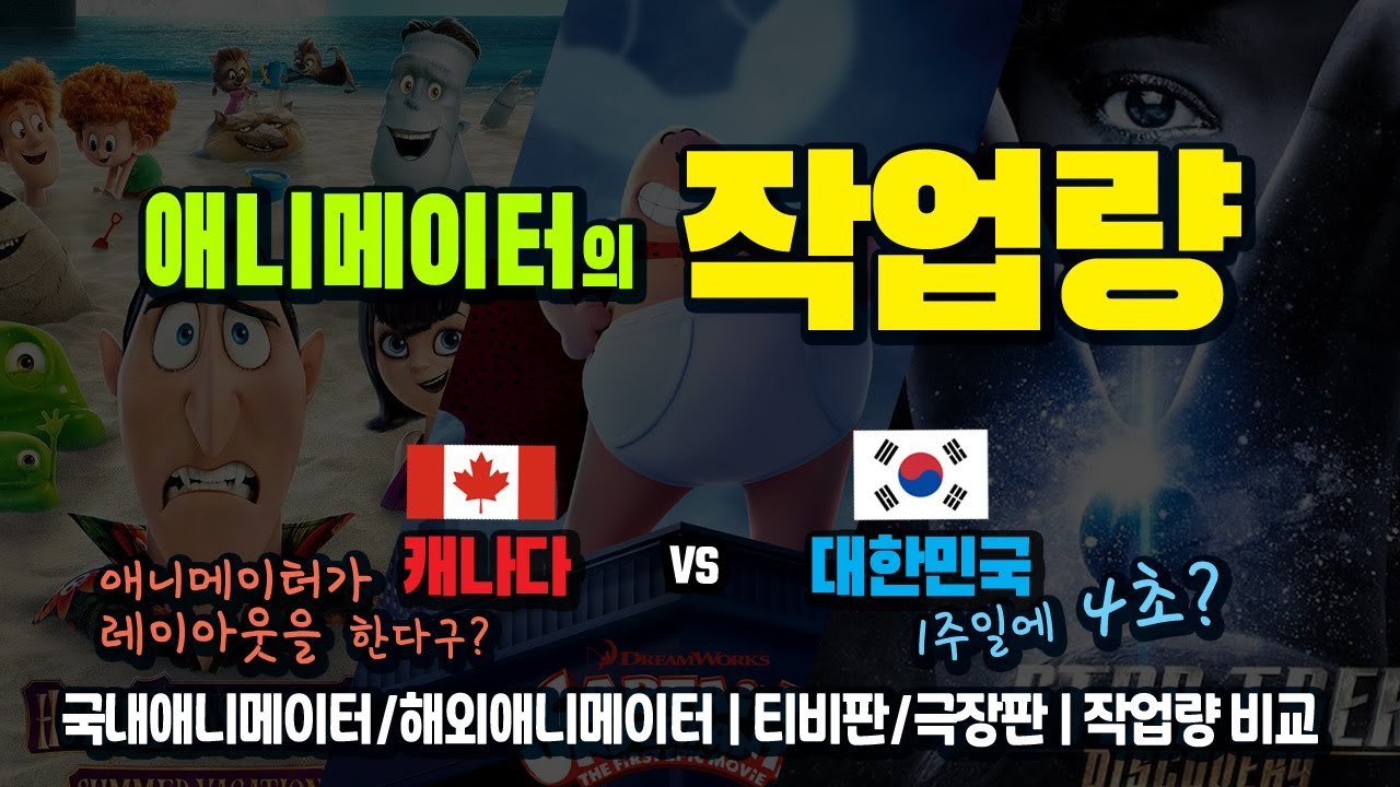 애니메이터의 작업량 Quota | 국내 애니메이터 vs 캐나다 애니메이터 비교