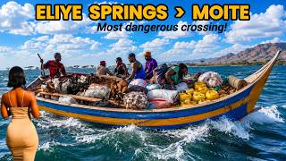 Kenya's most dangerous/overloaded boat crossing! We risked everything crossing lake Turkana to Moite