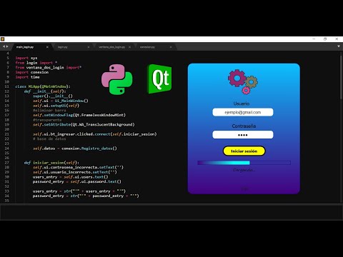 Login en Python con PySide2 y Qt Designer Validación de Usuario y Contraseña