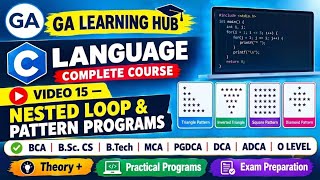 C Language: Nested Loop & Pattern Programs (Theory + Practical + 50 MCQs) | GA Learning Hub 