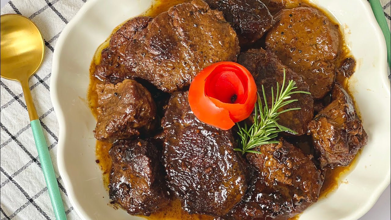 شرايح لحمه چوسي بصوص الفلفل الاسود بطريقة المطاعم 😋♥️